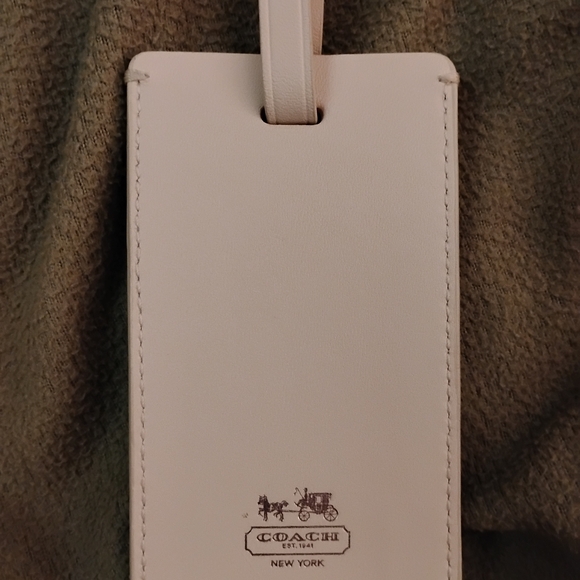 Coach Cream Leather Luggage Tag